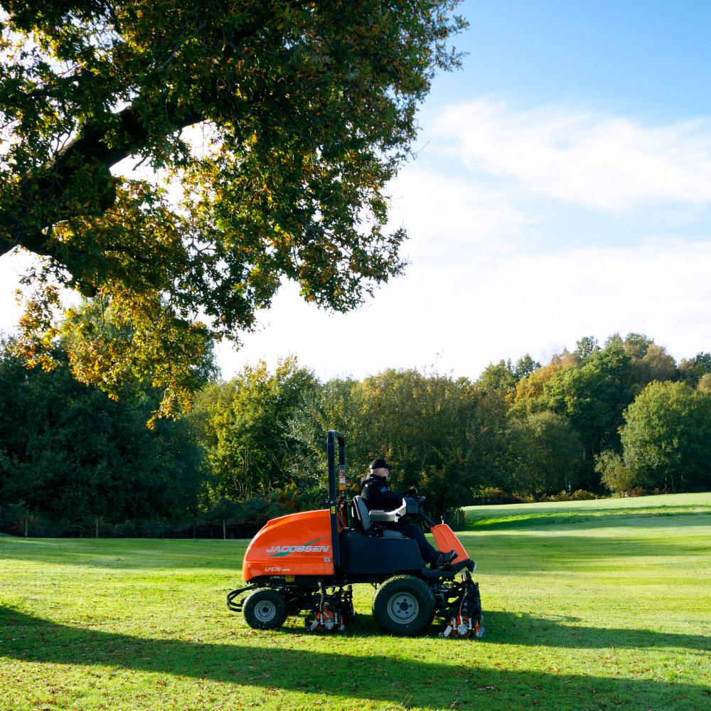 LF570 ride-on reel mower with outstanding fuel capacity