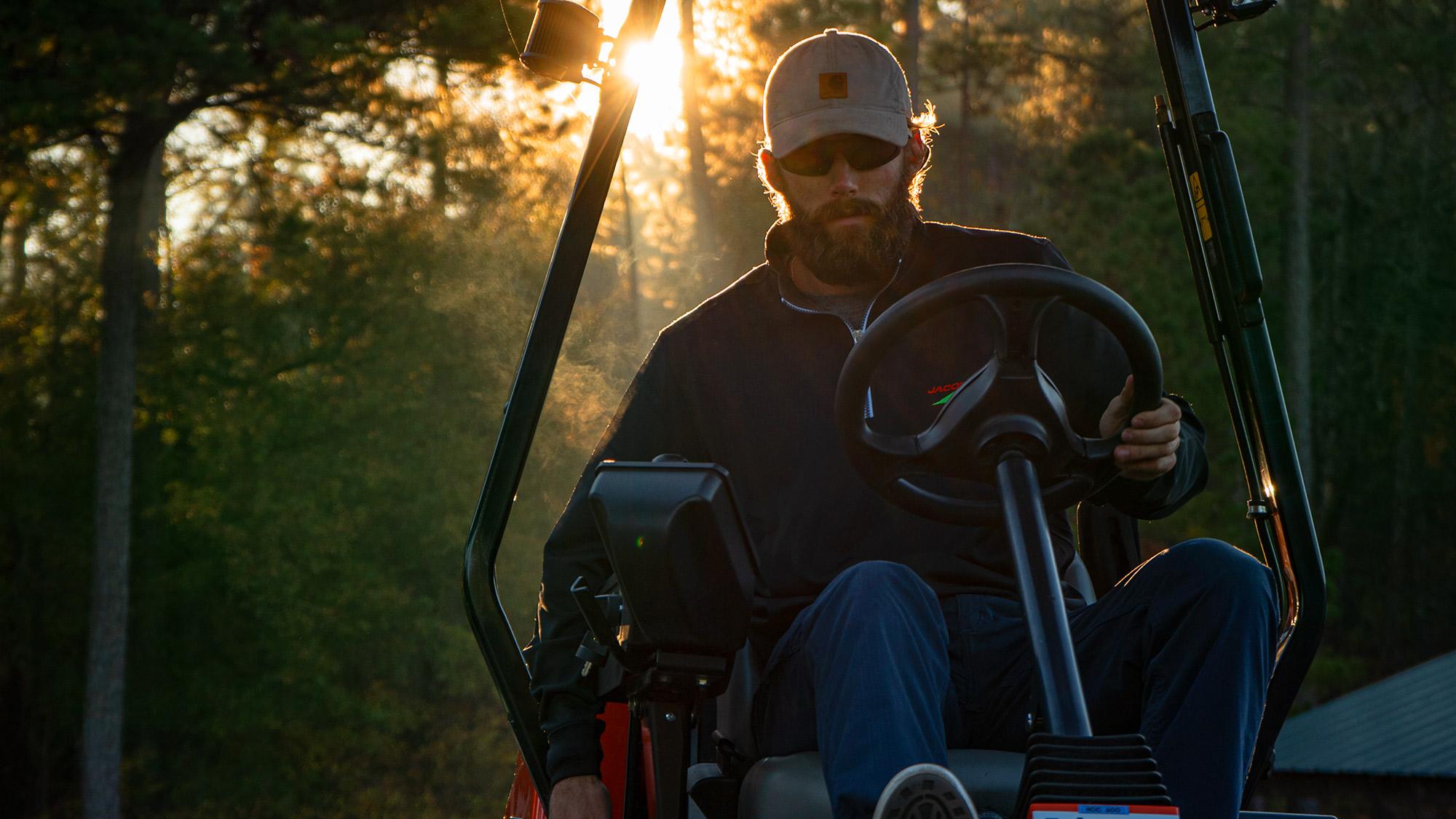 Mower in the golf course