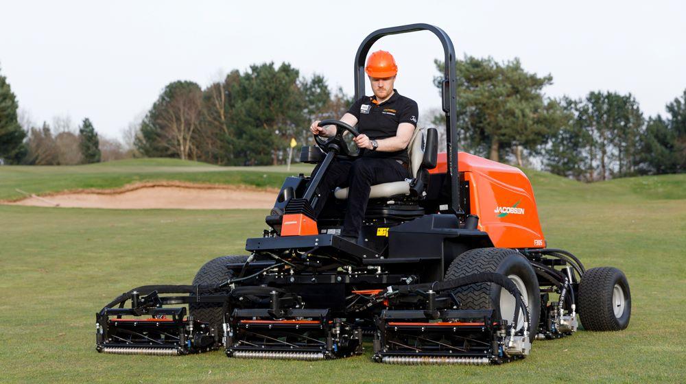 Customer on F305 mowing the grass